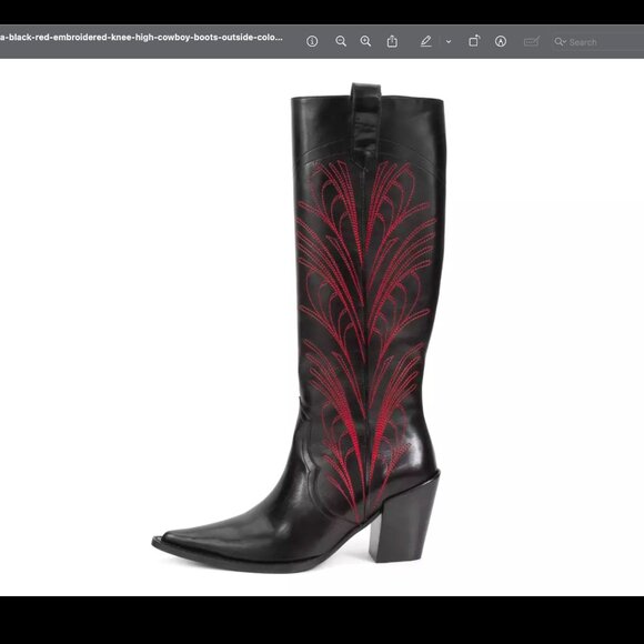 Western Punk  Anjelica Embroidered Knee-High Cowboy Boots - Picture 1 of 1